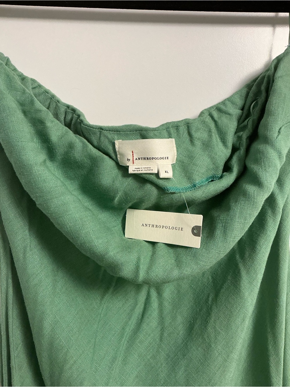 Anthropologie Green Linen Blend Women's Top